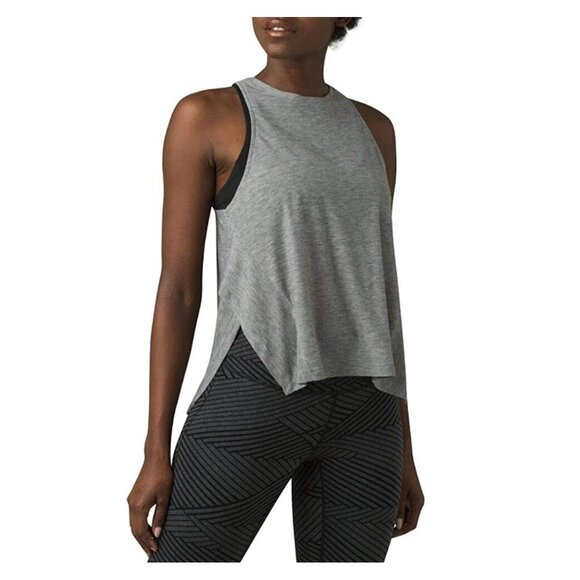 Prana North Star Recycled Split Tank Top Grey Active Running Hiking Women's XL - Picture 1 of 10